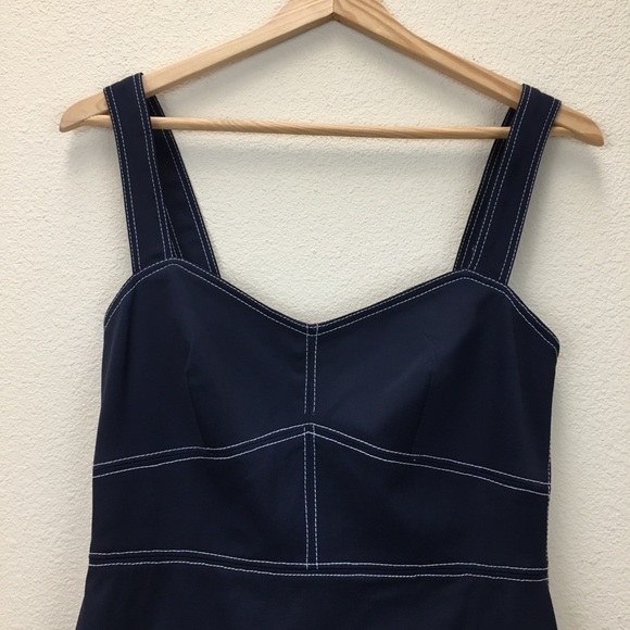 J. Crew Faux Denim Blue Sheath Midi Dress 4 - Picture 2 of 9